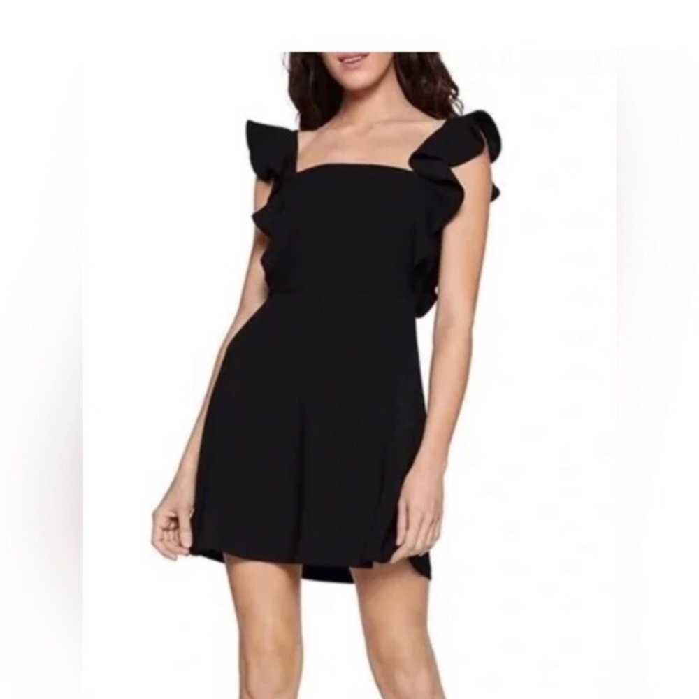 BCBGeneration Black Ruffle Sleeve Dress